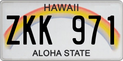 HI license plate ZKK971