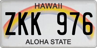 HI license plate ZKK976