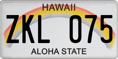 HI license plate ZKL075