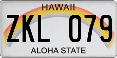 HI license plate ZKL079