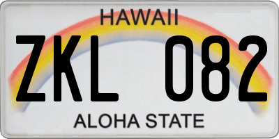 HI license plate ZKL082