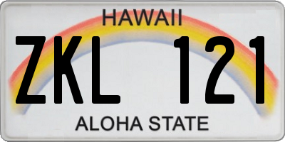 HI license plate ZKL121