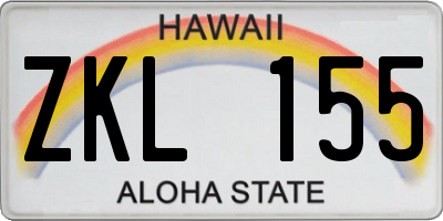 HI license plate ZKL155