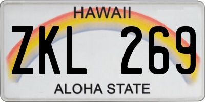 HI license plate ZKL269