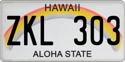 HI license plate ZKL303