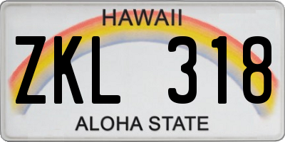 HI license plate ZKL318