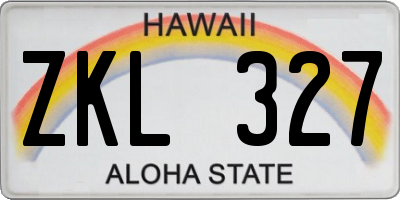 HI license plate ZKL327