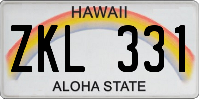 HI license plate ZKL331