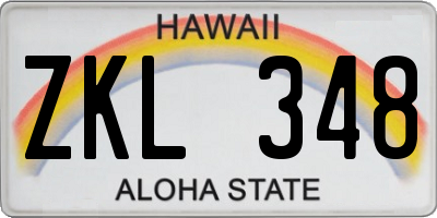 HI license plate ZKL348