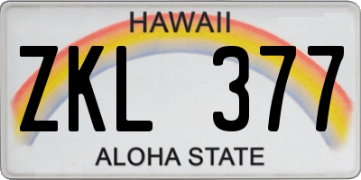HI license plate ZKL377