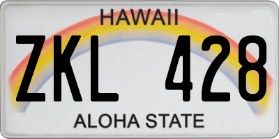 HI license plate ZKL428