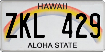 HI license plate ZKL429