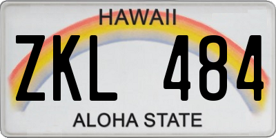 HI license plate ZKL484