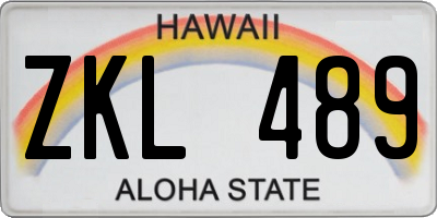 HI license plate ZKL489