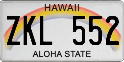 HI license plate ZKL552