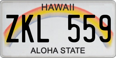 HI license plate ZKL559