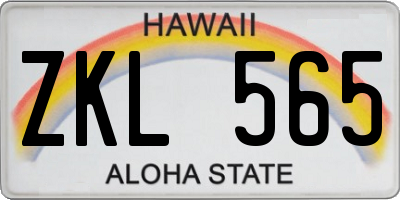 HI license plate ZKL565