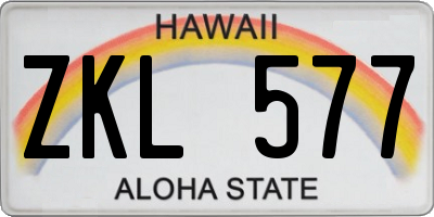 HI license plate ZKL577