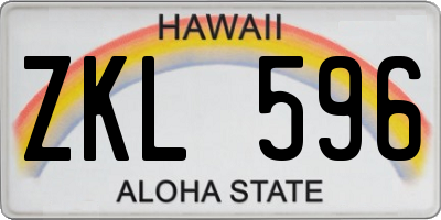 HI license plate ZKL596