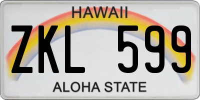 HI license plate ZKL599