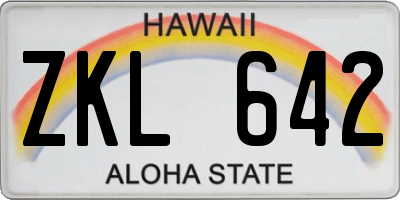 HI license plate ZKL642