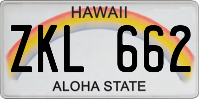 HI license plate ZKL662