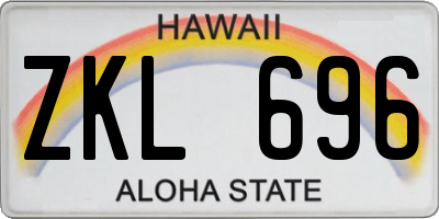 HI license plate ZKL696