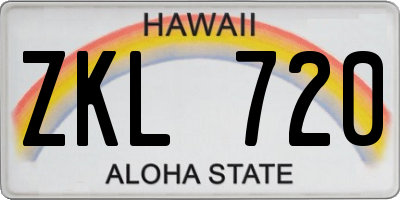 HI license plate ZKL720