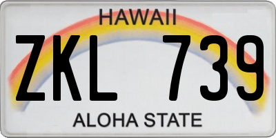 HI license plate ZKL739