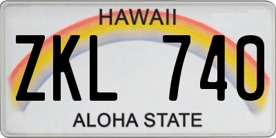HI license plate ZKL740