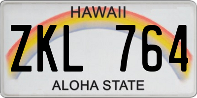 HI license plate ZKL764