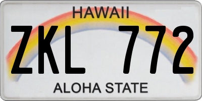 HI license plate ZKL772