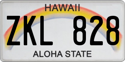 HI license plate ZKL828