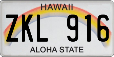 HI license plate ZKL916