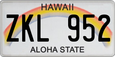 HI license plate ZKL952