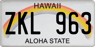 HI license plate ZKL963