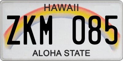 HI license plate ZKM085
