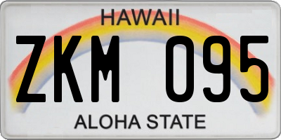 HI license plate ZKM095