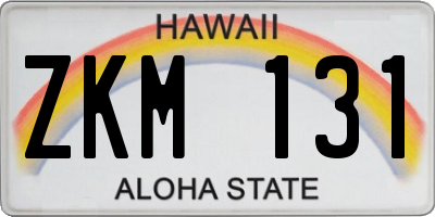 HI license plate ZKM131