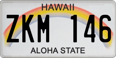 HI license plate ZKM146