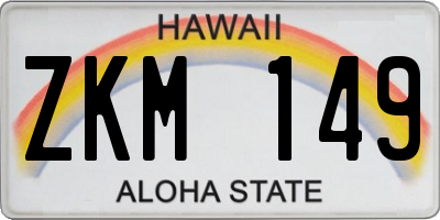 HI license plate ZKM149