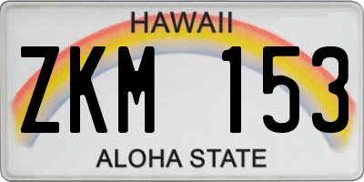 HI license plate ZKM153