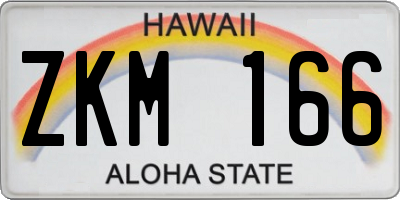 HI license plate ZKM166