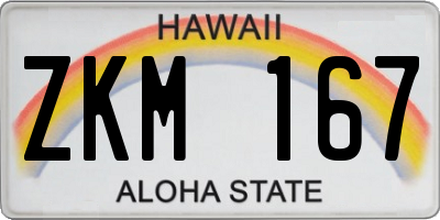 HI license plate ZKM167