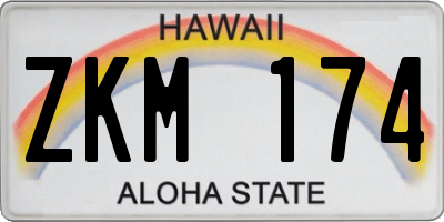 HI license plate ZKM174