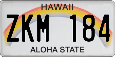 HI license plate ZKM184