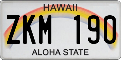 HI license plate ZKM190
