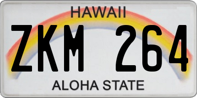 HI license plate ZKM264