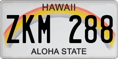 HI license plate ZKM288