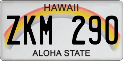 HI license plate ZKM290